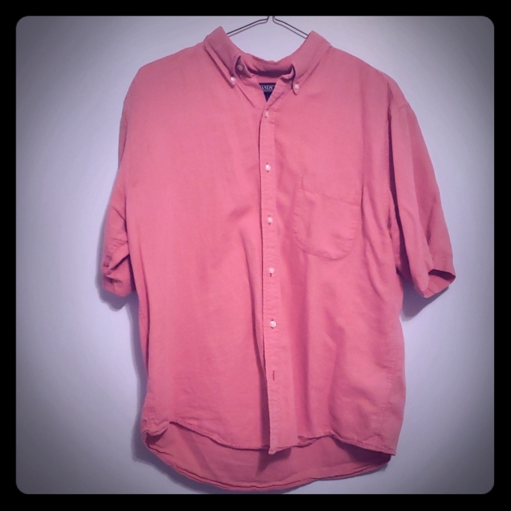 Men's Salmon Short Sleeve Button Down